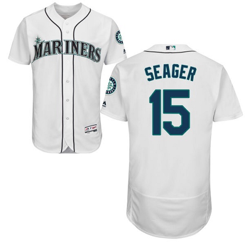 Mariners #15 Kyle Seager White Flexbase Authentic Collection Stitched MLB Jersey